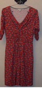 Boden Red Floral 3/4 Sleeve Dress